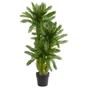Nearly Natural Triple Potted Cycas Artificial Plant In Green