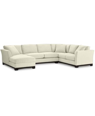 Elliot II 138" Fabric 3-Piece Chaise Sleeper Sectional
