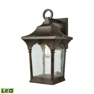 Loringdale 1 Light Outdoor Wall Sconce in Hazelnut Bronze with Clear Seedy Glass