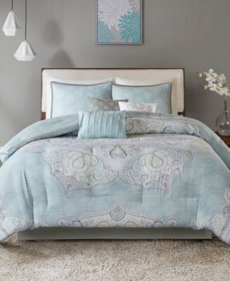 Madison Park - Lucinda Cotton Reversible 7-Pc. Queen Comforter Set