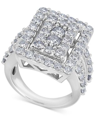 square cluster diamond ring