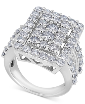 image of Diamond Square Cluster Ring (4 ct. t.w.) in 14k White Gold