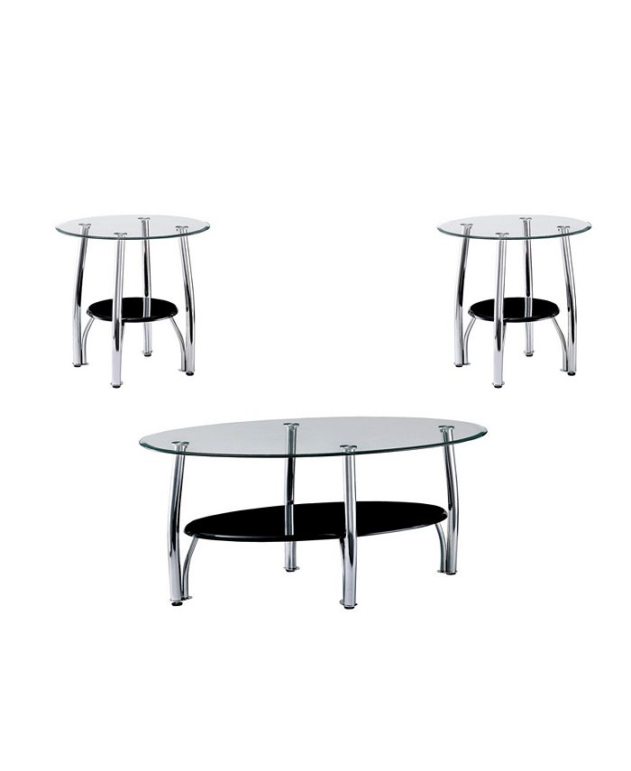 Furniture of America Seetle 3Piece Glass Table Set Macy's