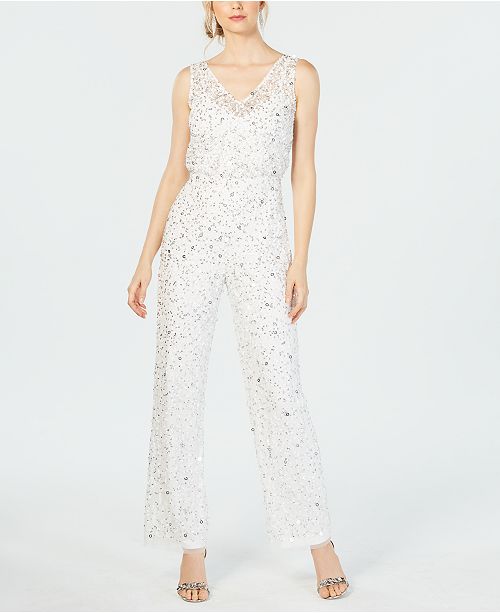 Adrianna Papell SequinEmbellished Jumpsuit & Reviews Jumpsuits