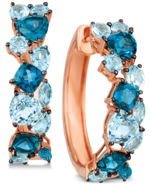 image of Le Vian Blue Topaz Hoop Earrings (5-3/8 ct. t.w.) in 14k Rose Gold