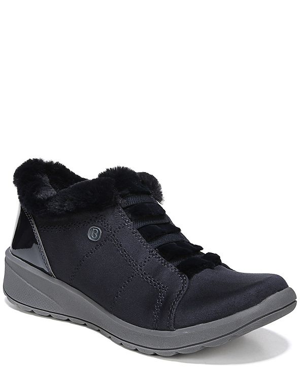 bzees golden fur trim washable slip on sneakers