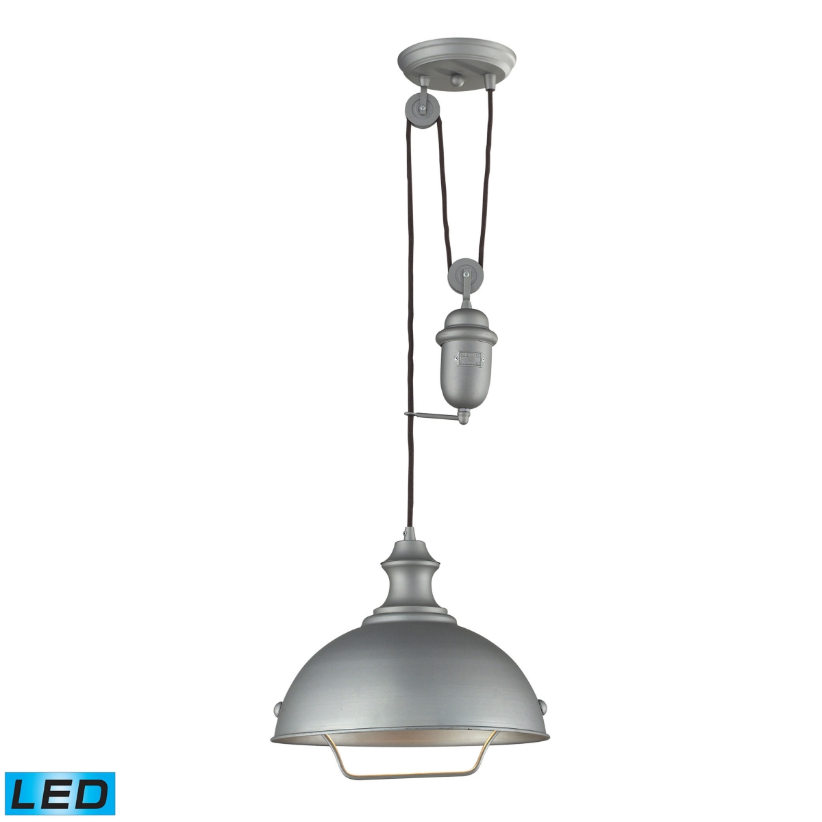 Farmhouse AgedPendant - Led Offering Up To 800 Lumens (60 Watt Equivalent) with Full Range - Pewter
