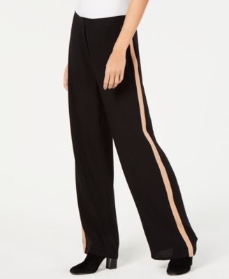 Eileen Fisher - Side-Stripe Silk Wide-Leg Pants