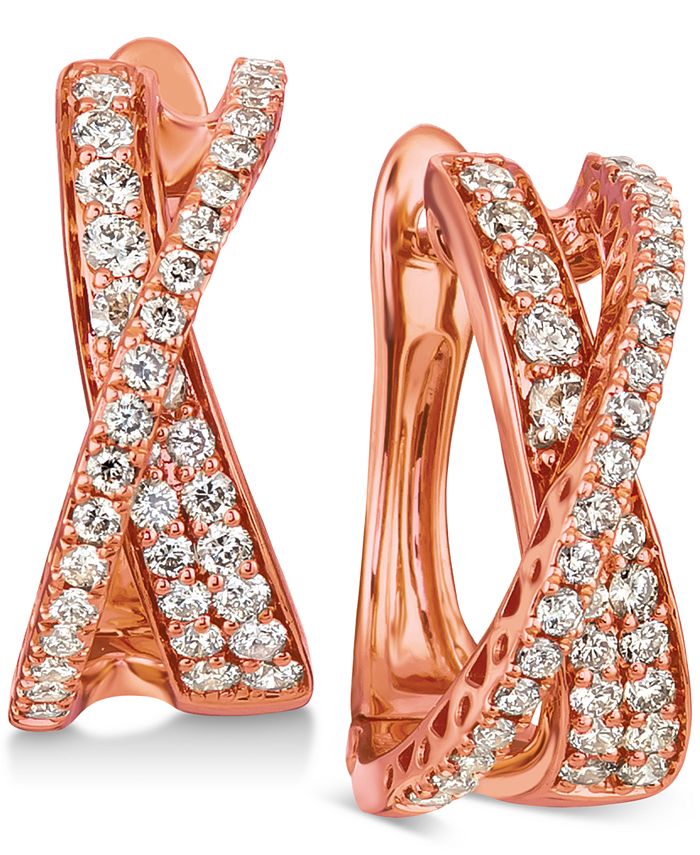 Le Vian - Nude™ Diamond Crisscross Drop Earrings (1 ct. t.w.) in 14k Rose Gold