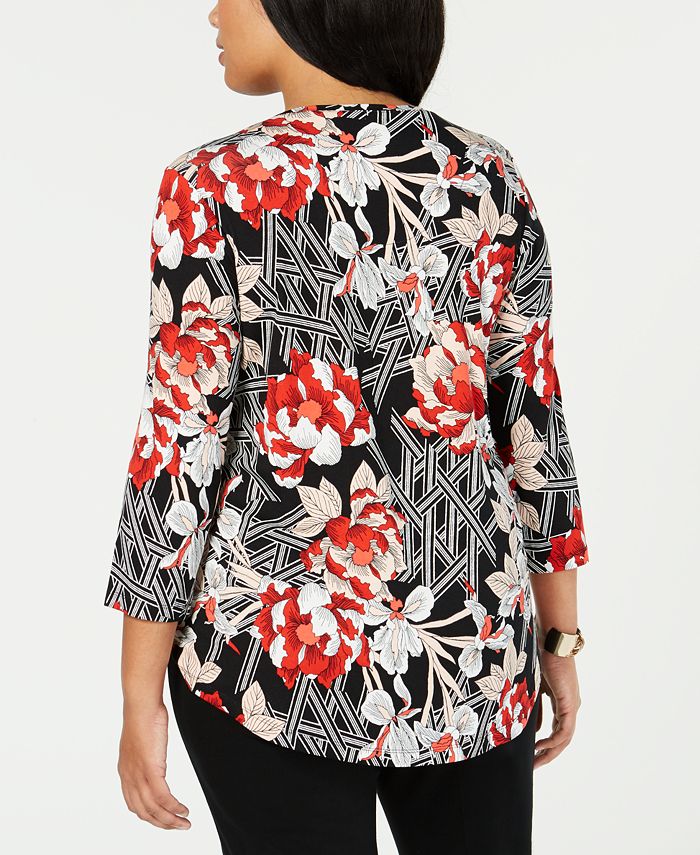 Jm Collection Plus Size Mixed Print Top Created For Macys Macys