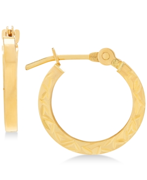 image of Children-s Textured Hoop Earrings in 14k Gold