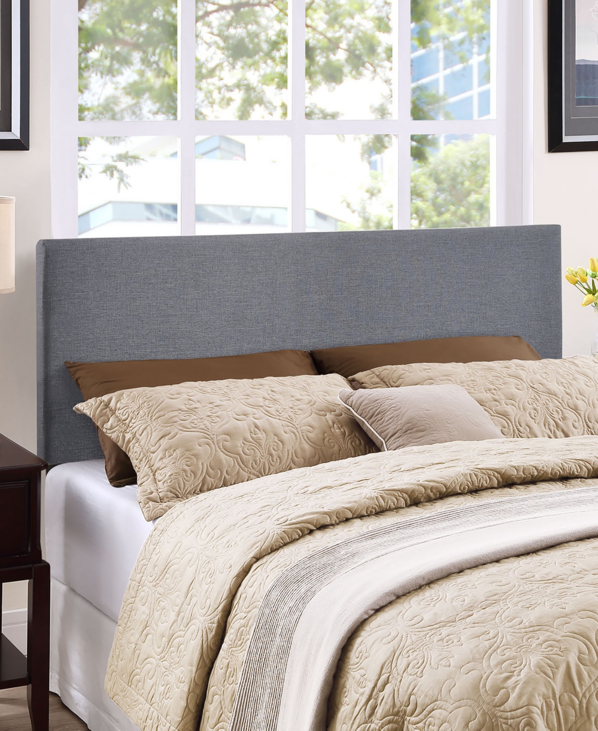 MODWAY REGION QUEEN UPHOLSTERED FABRIC HEADBOARD
