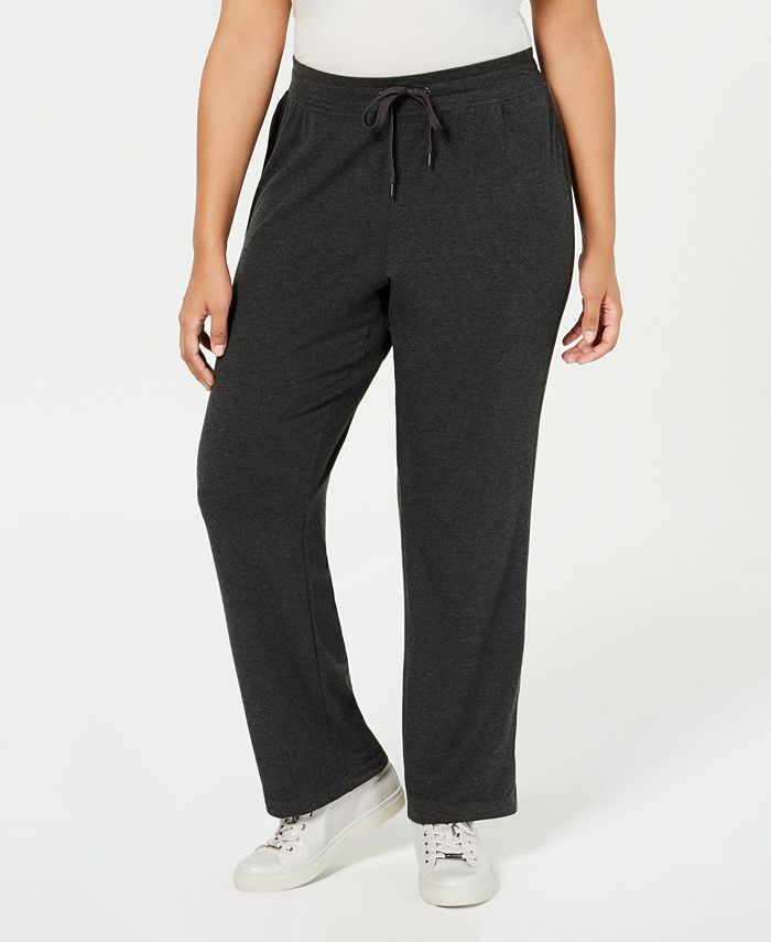 Ideology Plus Size High-Rise Side-Snap Sweatpants, Created for Macy's ...