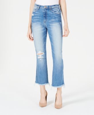 FLYING MONKEY - Distressed Cropped Flare Jeans