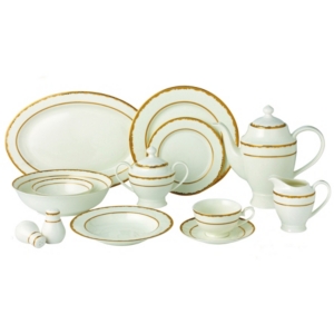 Lorren Home Trends Sonia 57-pc Dinnerware Set, Service For 8 In Gold