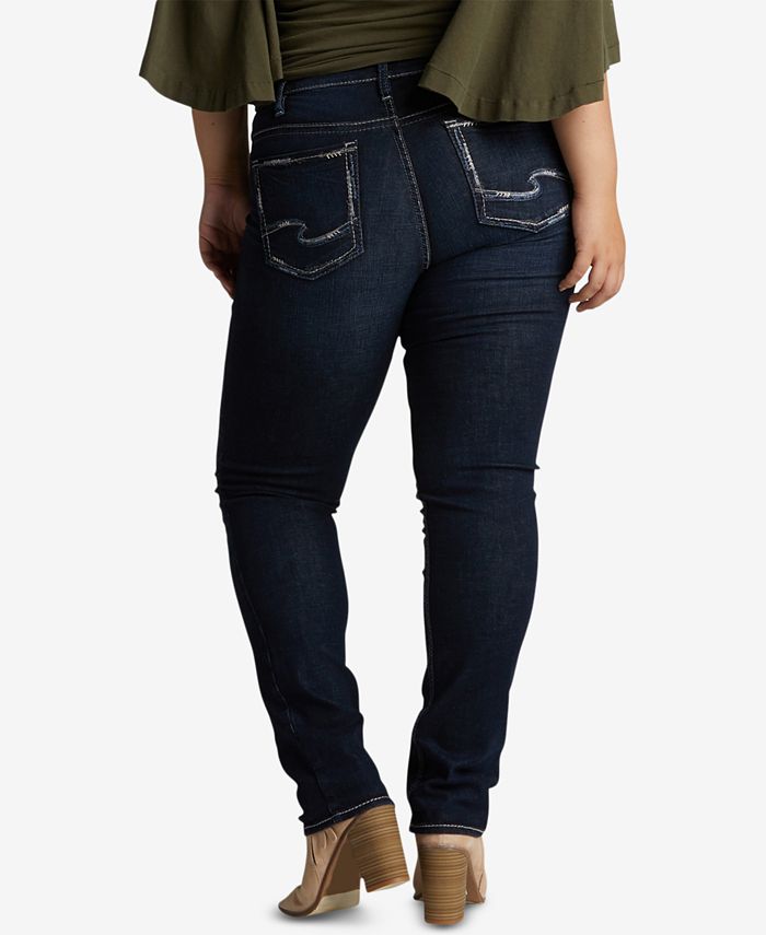 Silver Jeans Co. Elyse Shorts In Denim Plus Size, Vita Media 24.1 Cm, Comfort Fit, Lavaggio Indaco Medio-scuro, Donna