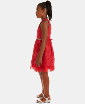 Rare Editions Big Girls Halter Lace Party Dress