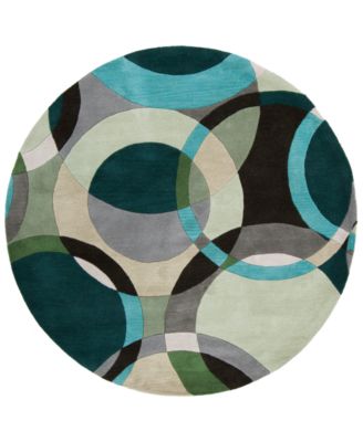 Livabliss - Forum FM-7157 Dark Green 8' Round Area Rug