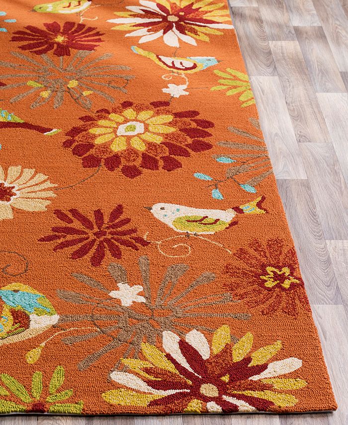 Surya Rain RAI1104 Burnt Orange 2'6" x 8' Runner Area Rug, Indoor