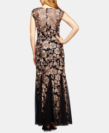 Alex evenings sales floral soutache gown