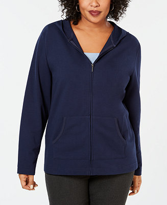 Karen Scott Plus Size Hoodie Jacket, Created for Macy's - Macy's