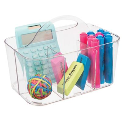 iDesign 4-Section Storage Caddy Organizer with Handle - Clear