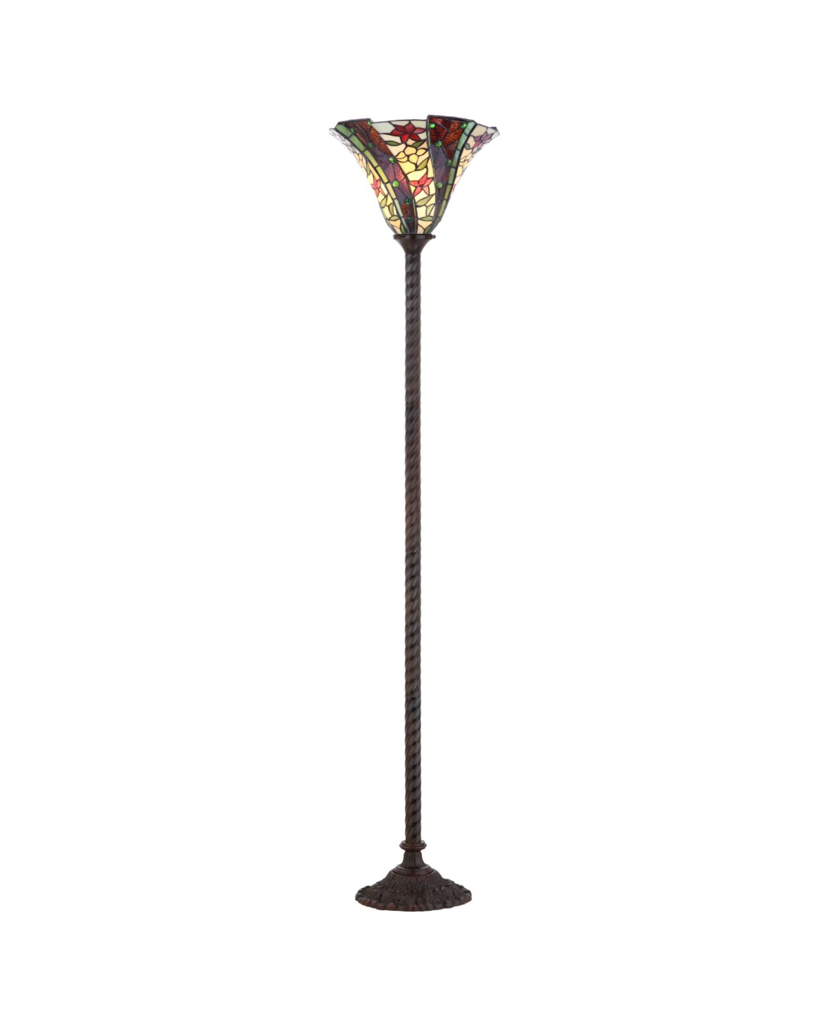 Jonathan Y Williams Tiffany-torchiere Led Floor Lamp In Bronze