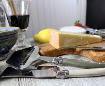 Laguiole Cheese Knife, Fork and Slicer Set, 5 Piece "Mist".