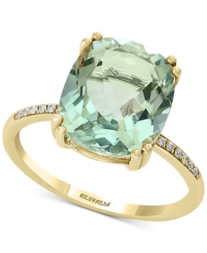 image of Effy Green Quartz (4 1/3 ct. t.w.) & Diamond Accent Ring in 14k Yellow Gold