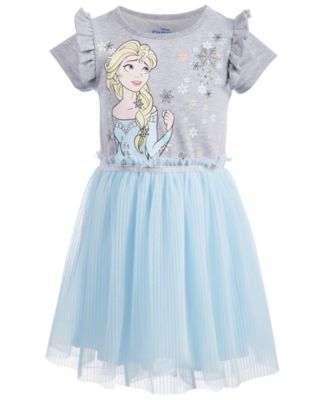 Disney Little Girls Pleated Elsa Dress - Macy's