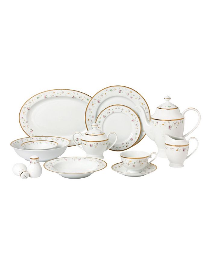 Lorren Home Trends Greta 57PC Dinnerware Set, Service for 8 Macy's