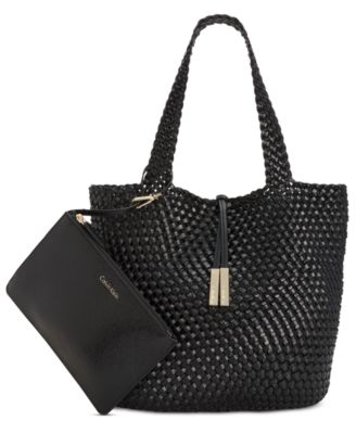 calvin klein naomi woven tote