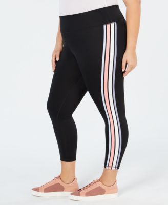 Ideology Plus Size Wavy-Stripe Cropped Leggings, Created for Macy's