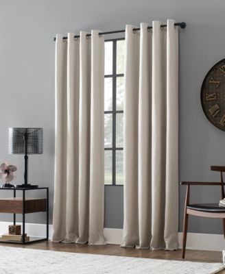 Linen Blend Blackout Grommet Top Curtain