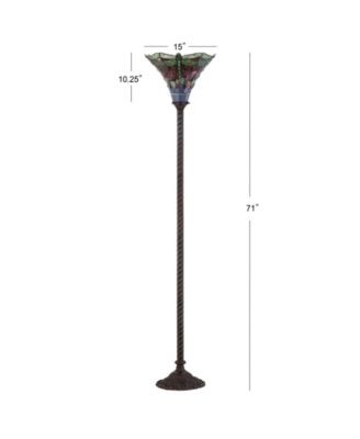 Dragonfly Tiffany-Torchiere Floor Lamp