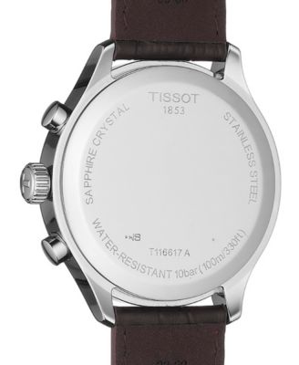 Men's Swiss Chronograph Chrono XL Classic T-Sport Brown Leather Strap Watch 45mm 