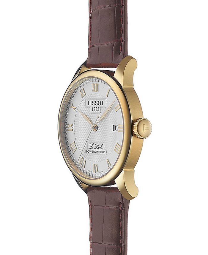 Tissot - Men's Swiss Automatic Le Locle Brown Leather Strap Watch 40mm