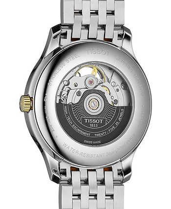 Tissot - Men's Swiss Automatic Tradition Powermatic 80 Open Heart Two-Tone Stainless Steel Bracelet Watch 40mm T0639072203800