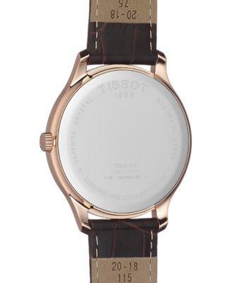 Men's Swiss Tradition Brown Leather Strap Watch 42mm