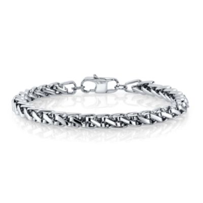 He Rocks 6mm Wheat Chain Stainless Steel Bracelet, 8.5