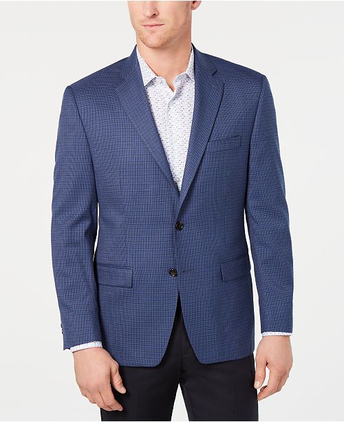 Lauren Ralph Lauren Men's ClassicFit UltraFlex Stretch Blue Houndstooth Check Sport Coat