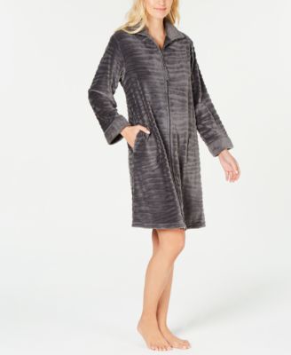 Miss Elaine - Textured Fleece Zip Robe