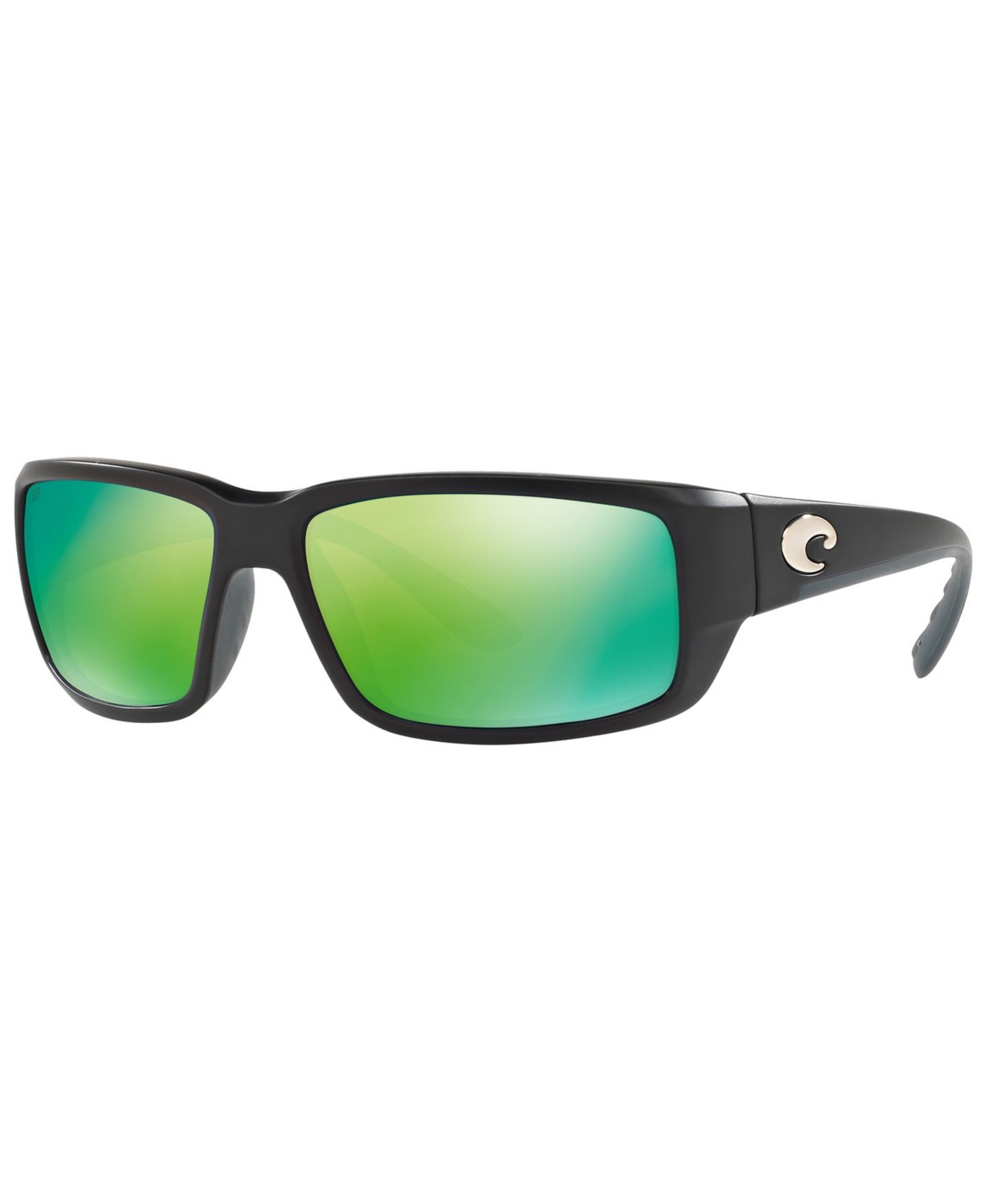 Shop Costa Del Mar Polarized Sunglasses, Fantail 59p In Black,green Mirror Polar