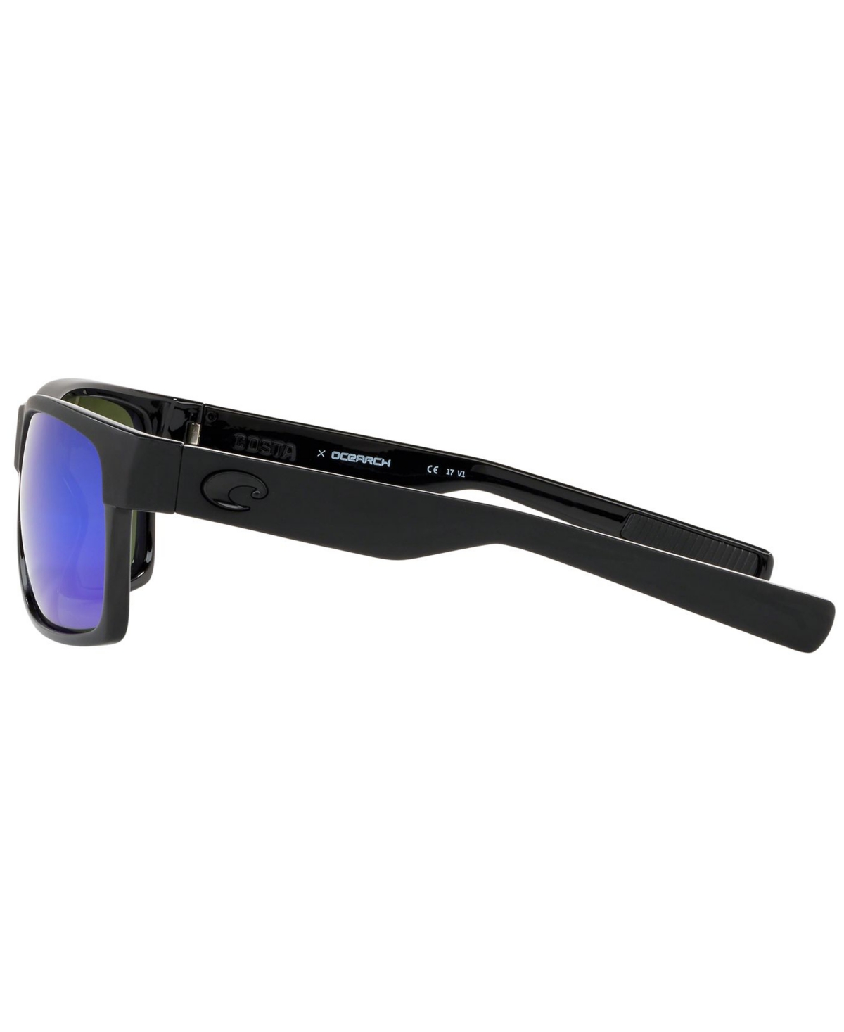 Shop Costa Del Mar Polarized Sunglasses, Half Moon 60 In Black,blue Mirror Polar