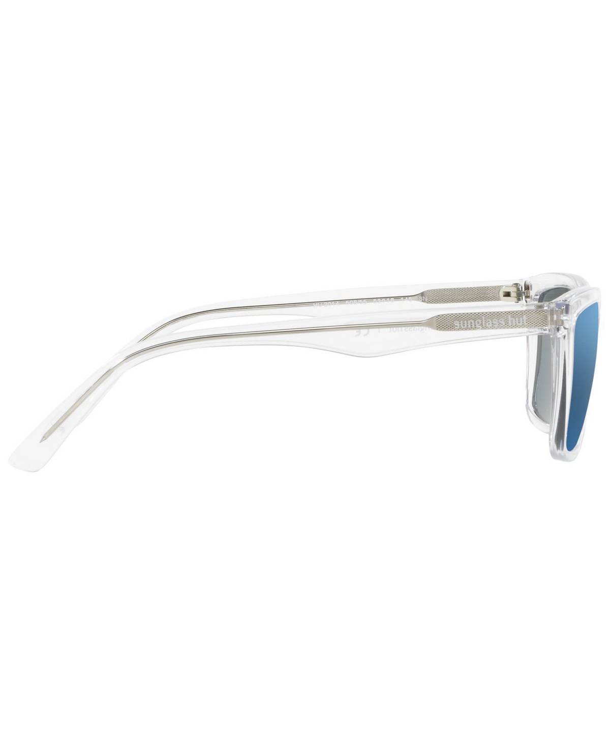 Shop Sunglass Hut Collection Sunglasses, Hu2014 53 In Trasparent,blue Mirror Blue