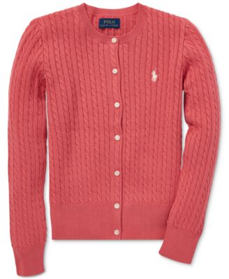 Polo Ralph Lauren - Big Girls Cable-Knit Cotton Cardigan