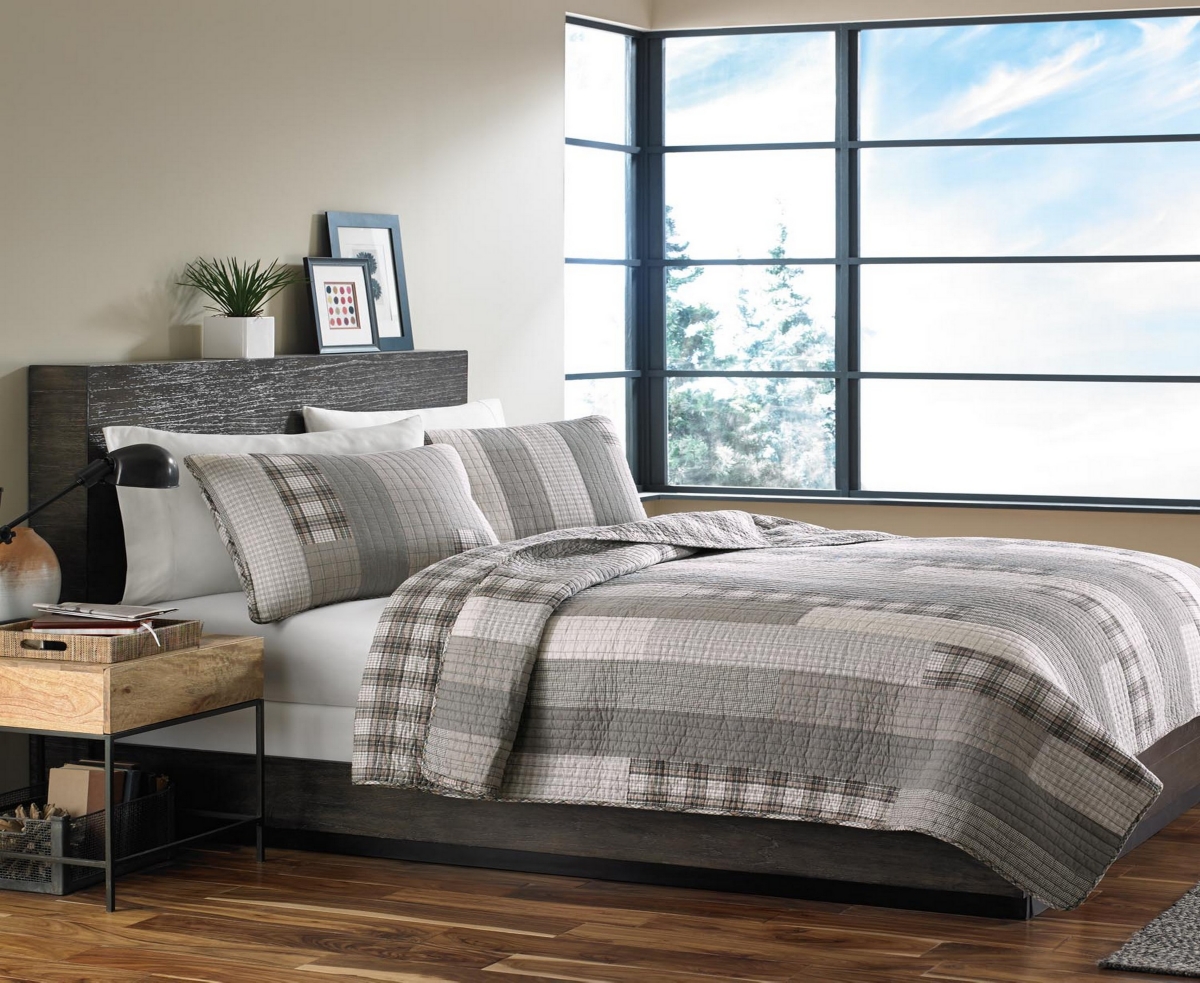 Eddie Bauer Fairview Reversible 3-pc. Quilt Set, Full/queen In Grey