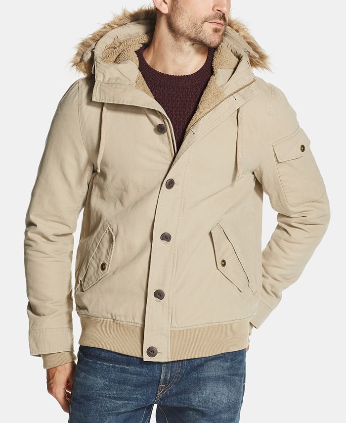 Weatherproof Vintage Mens FauxFur Canvas Hooded Jacket Macy's