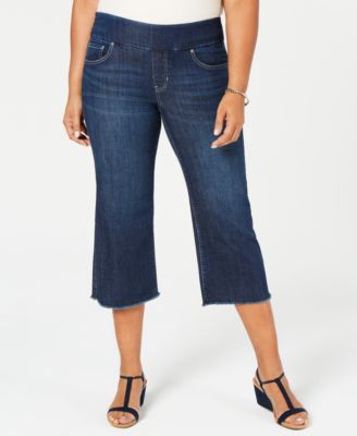 plus size wide leg cropped jeans