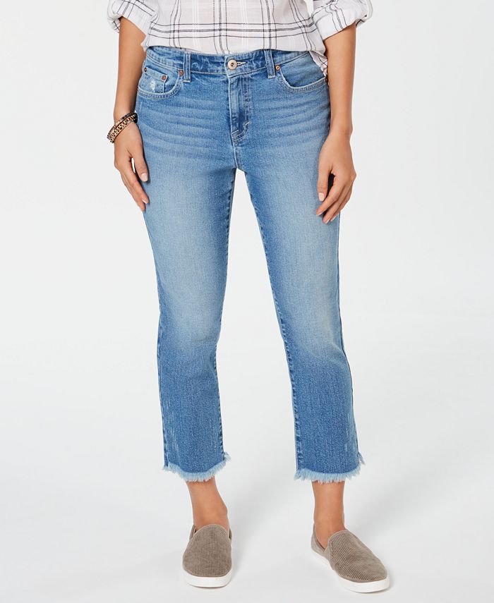 Style & Co Frayed-Hem High-Rise Slim-Fit Capri Jeans, Created for Macy ...